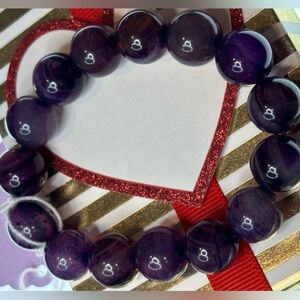 Purple Banded Agate 14mm Size 6.5